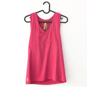 Lolë Pink Racerback Tank Top With Integrated Bra In Size Medium